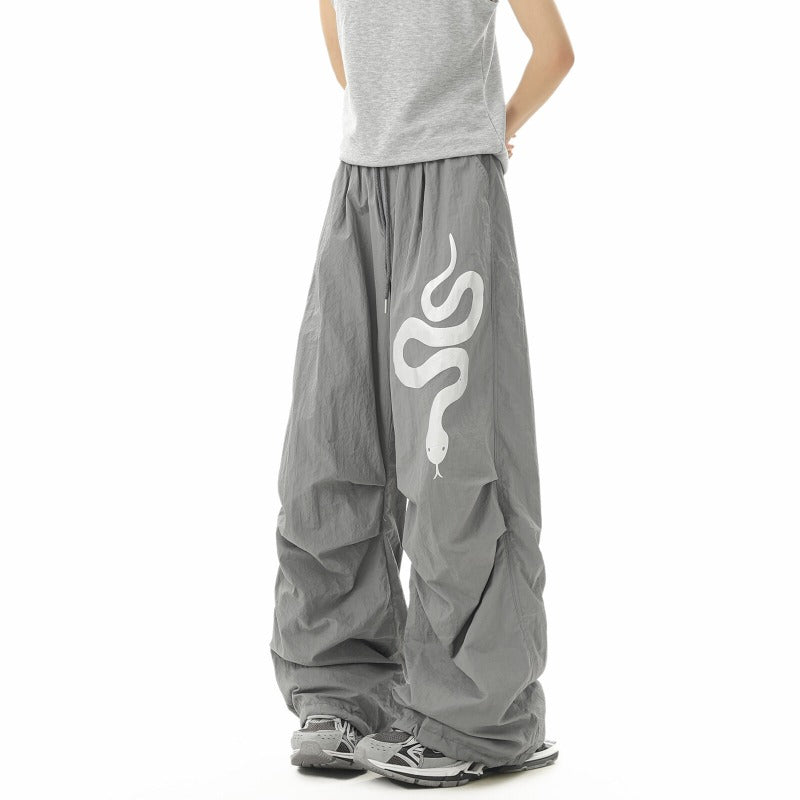 Womens casual pants female loose snake print