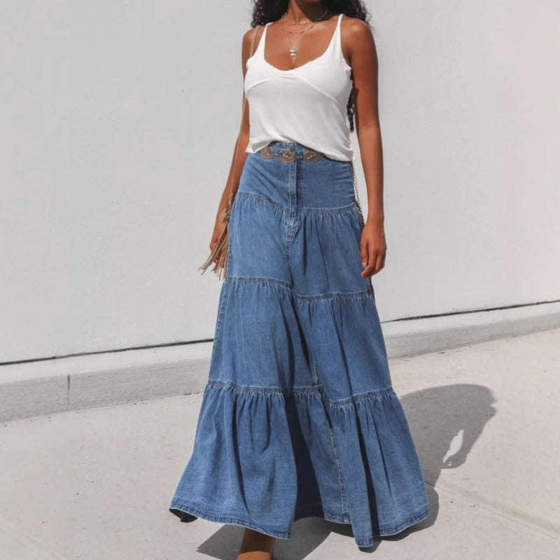 Women dress cross-border fashionsummerins street hot girl low waist distressed holiday style cake easiest for match denim skirt women's clothing