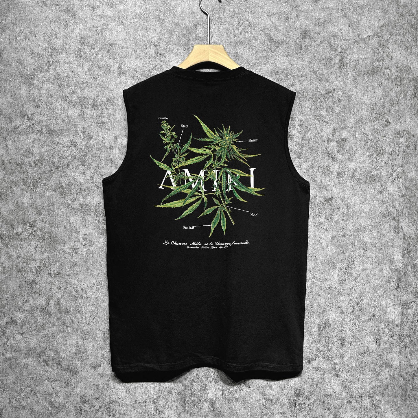Amiri tank top leaf printing