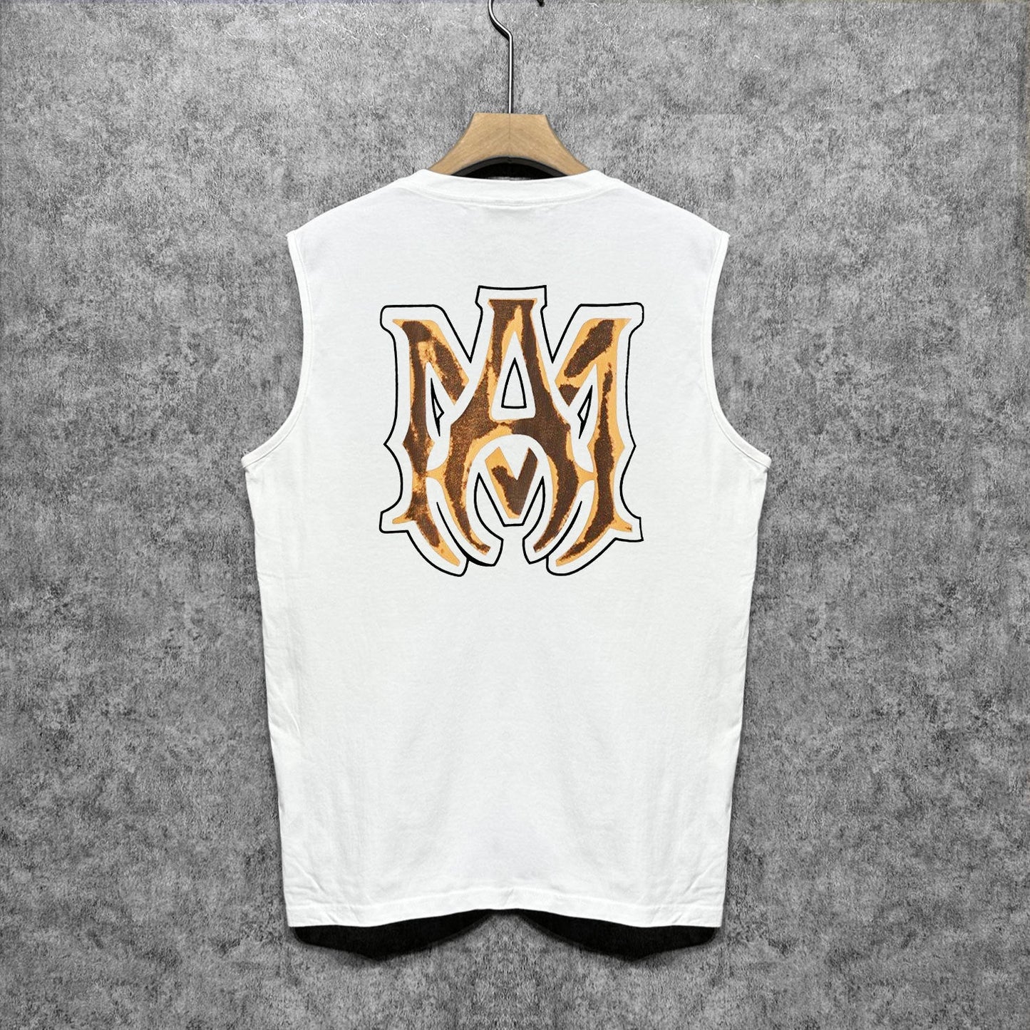 Amiri tank top splashed paint skeleton printing