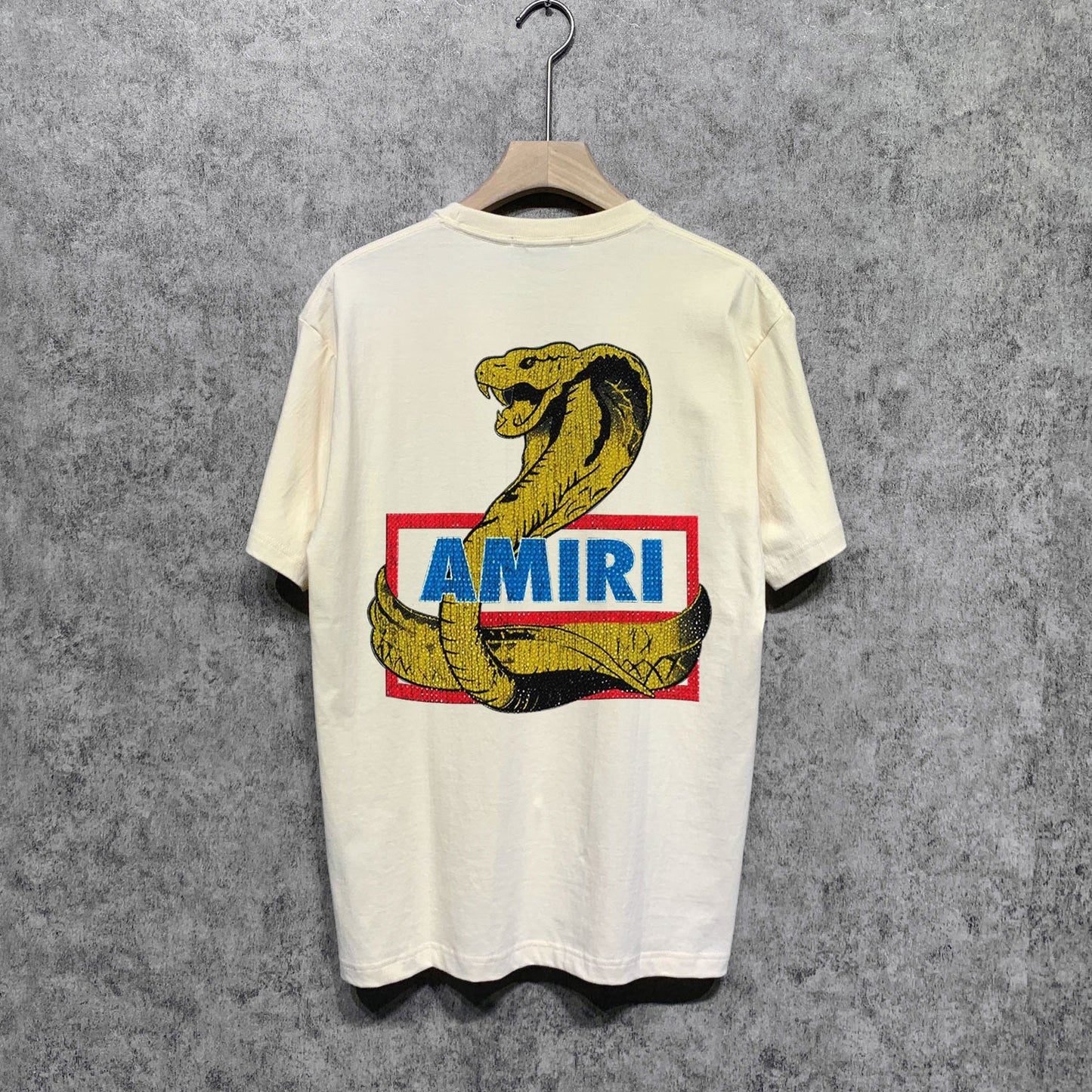 Amiri t shirts king cobra gold printing short sleeve