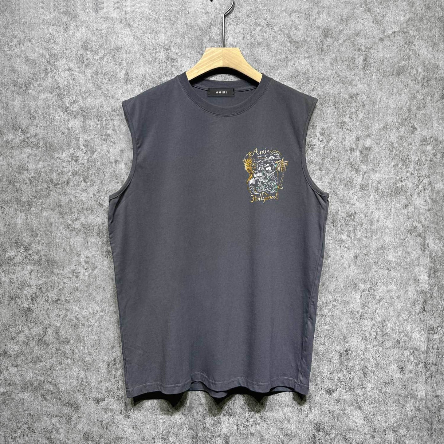 Amiri tank top hollywood gold dragon printing