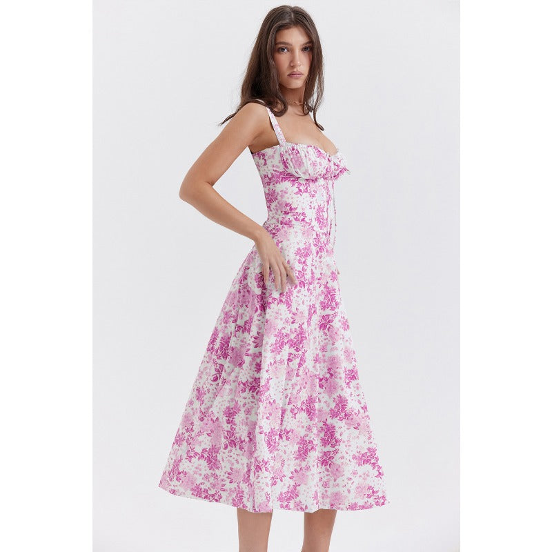 Women's dress: amazon bestseller - summer chic, elegant, high-end, spaghetti strap, soft & feminine style - french-inspired dress for women