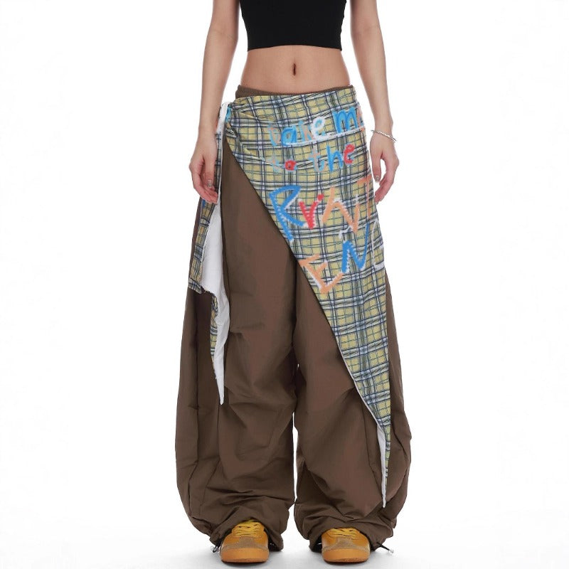 Women casual pant retroloose fart curtain
