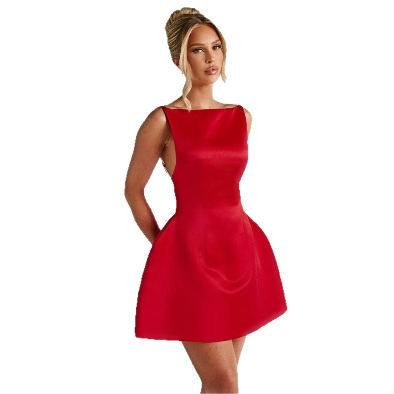 Women's dress - summer high-end pear-shaped bodycon mini dress - sweet & chic date night style - sleeveless, petite-friendly