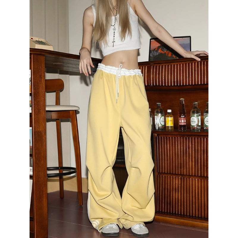 Women casual pants women's three bars drawstring loose sweatpants