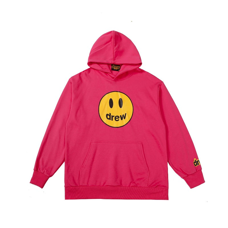 Drew house hoodie - autumn/winter d@ew classic smiley face letter print hooded sweatshirt (available in fleece and terry loop)