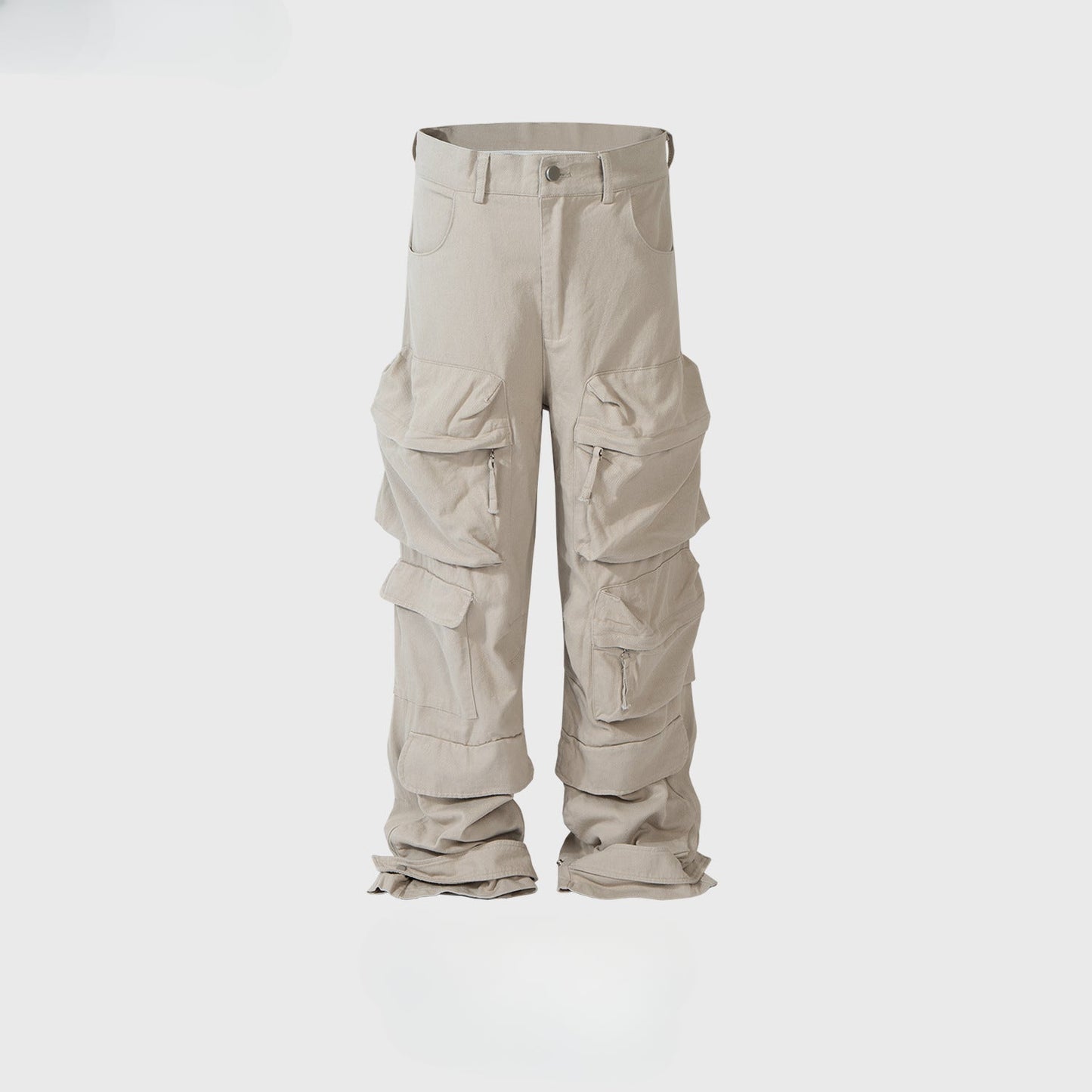 MIJKO Men Vintage Pants MIJKO Wide Leg Washed Overalls Trousers Casual Pants