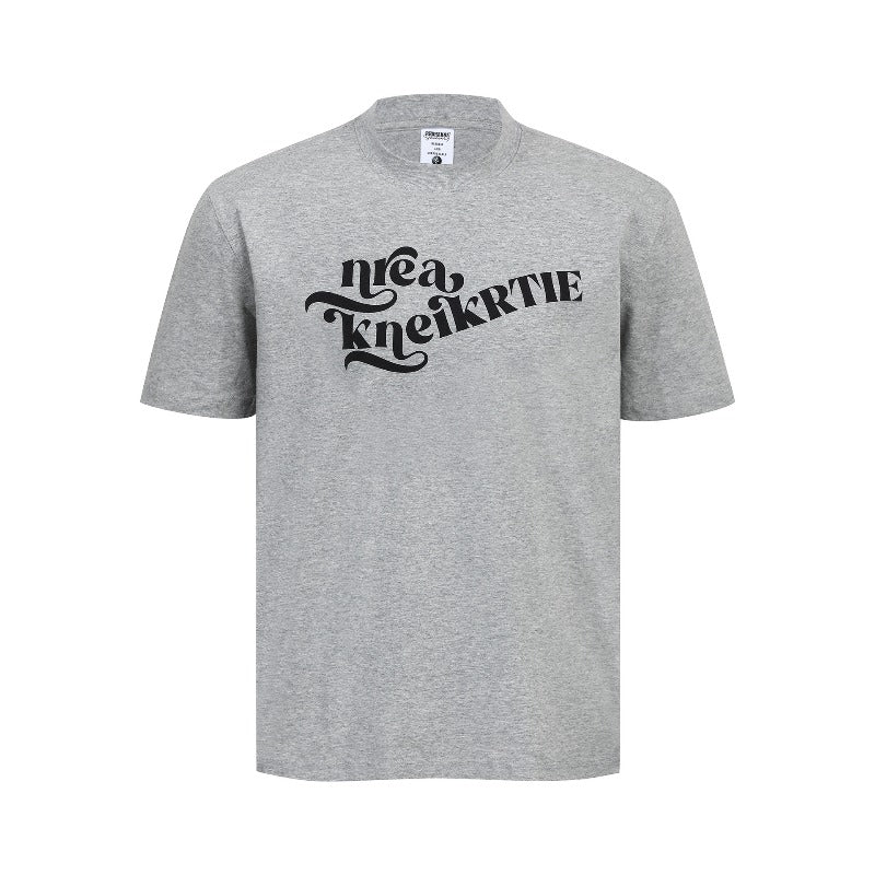Men's t-shirts: american high street retro couple style streetwear letter print design, men's crew neck slim fit short sleeve t-shirt