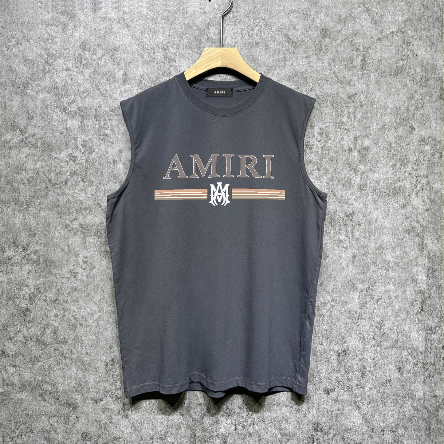 Amiri tank top colorfulletter horizontal stripprinting