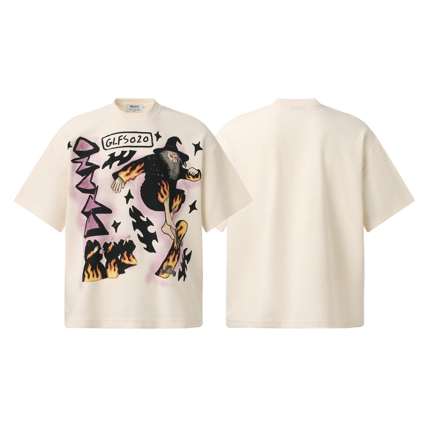 Men t shirts retro waffle gridsloose crew neck