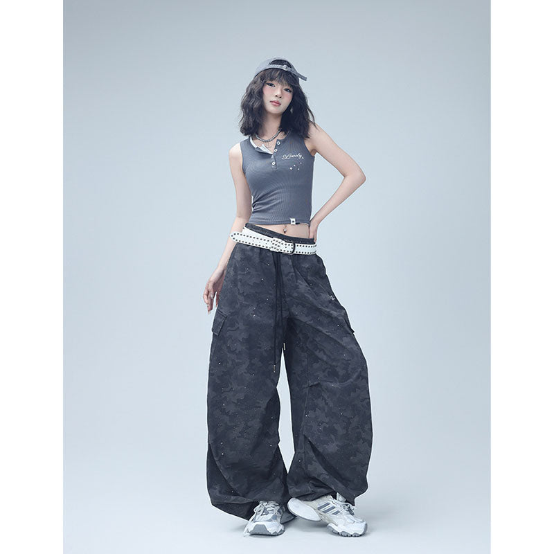 Womens casual pants camouflage trousers summer hip hop jazz overalls