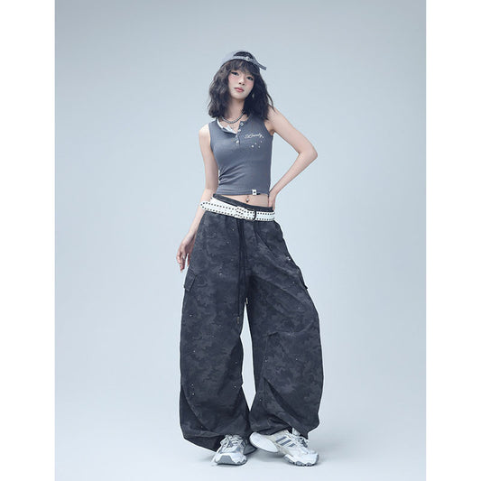 Womens casual pants camouflage trousers summer hip hop jazz overalls