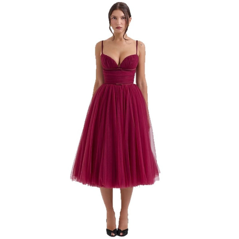 Women's dress - cross-border fashion: sexy spaghetti strap backless casual dress, ins style dress, formal gown for christmas parties and banquets