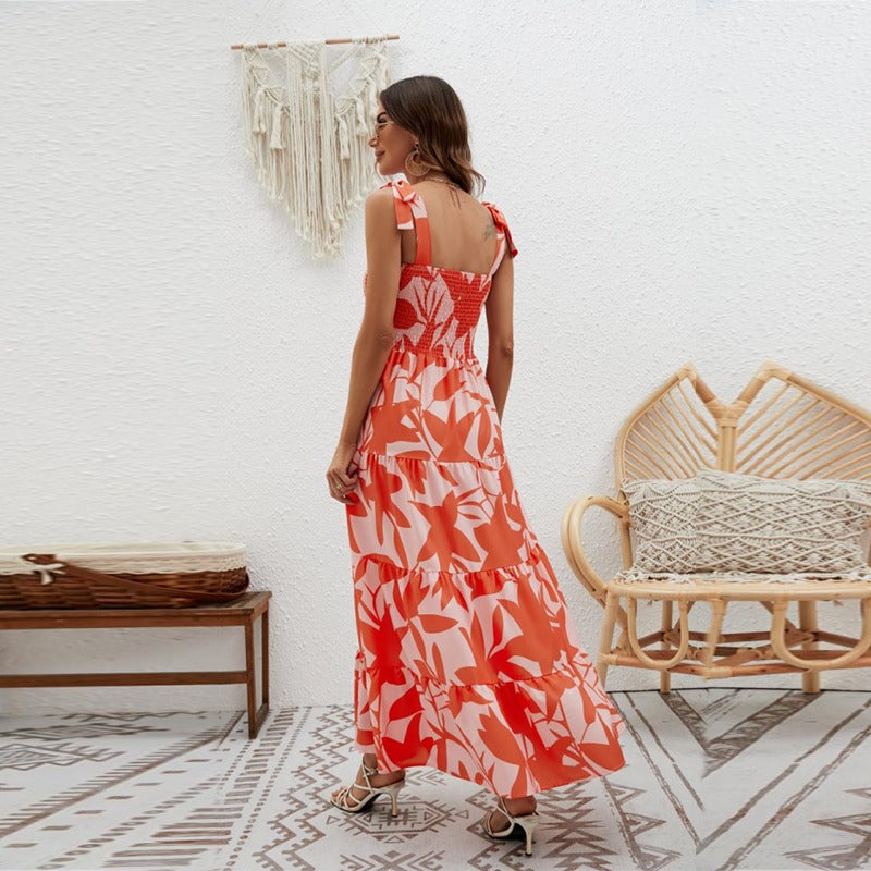 Women's dress - in-house photography - spring versatile european & american style - socialite & spicy girl - tie-up bandeau cami dress