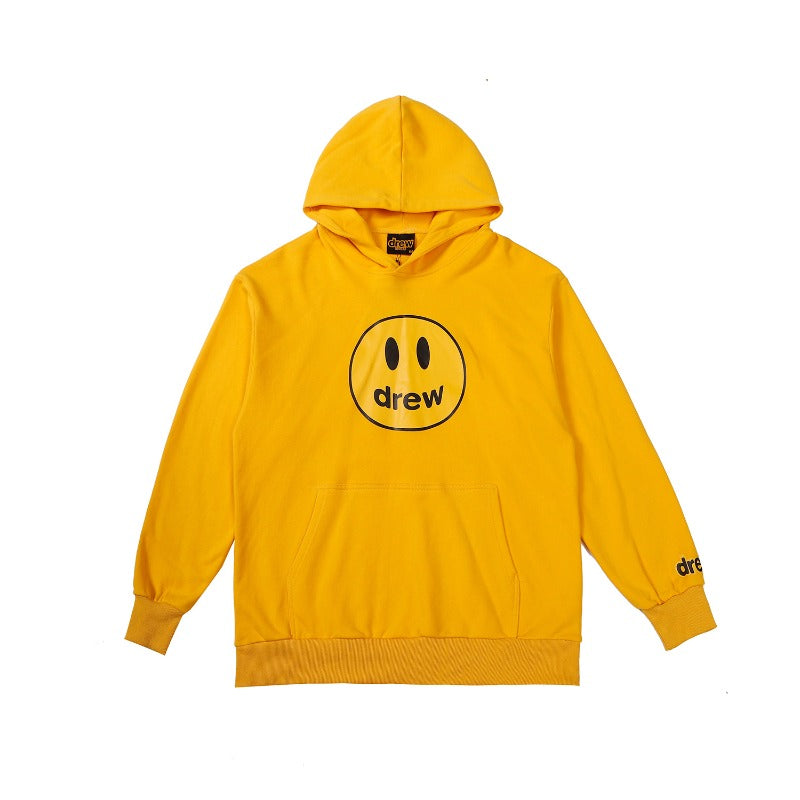 Drew house hoodie - autumn/winter d@ew classic smiley face letter print hooded sweatshirt (available in fleece and terry loop)