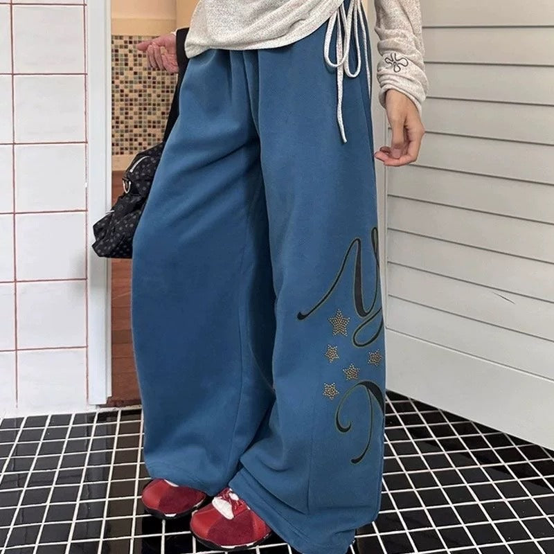 Women casual pants retro autum loose