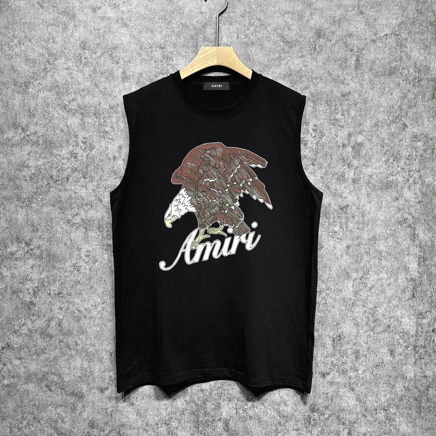 Amiri tank top brown flying eagle print