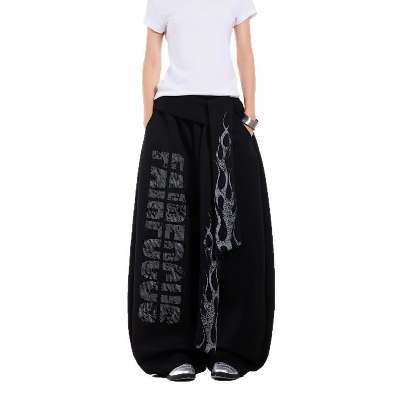 Women casual pants retro women loose scimitar pants