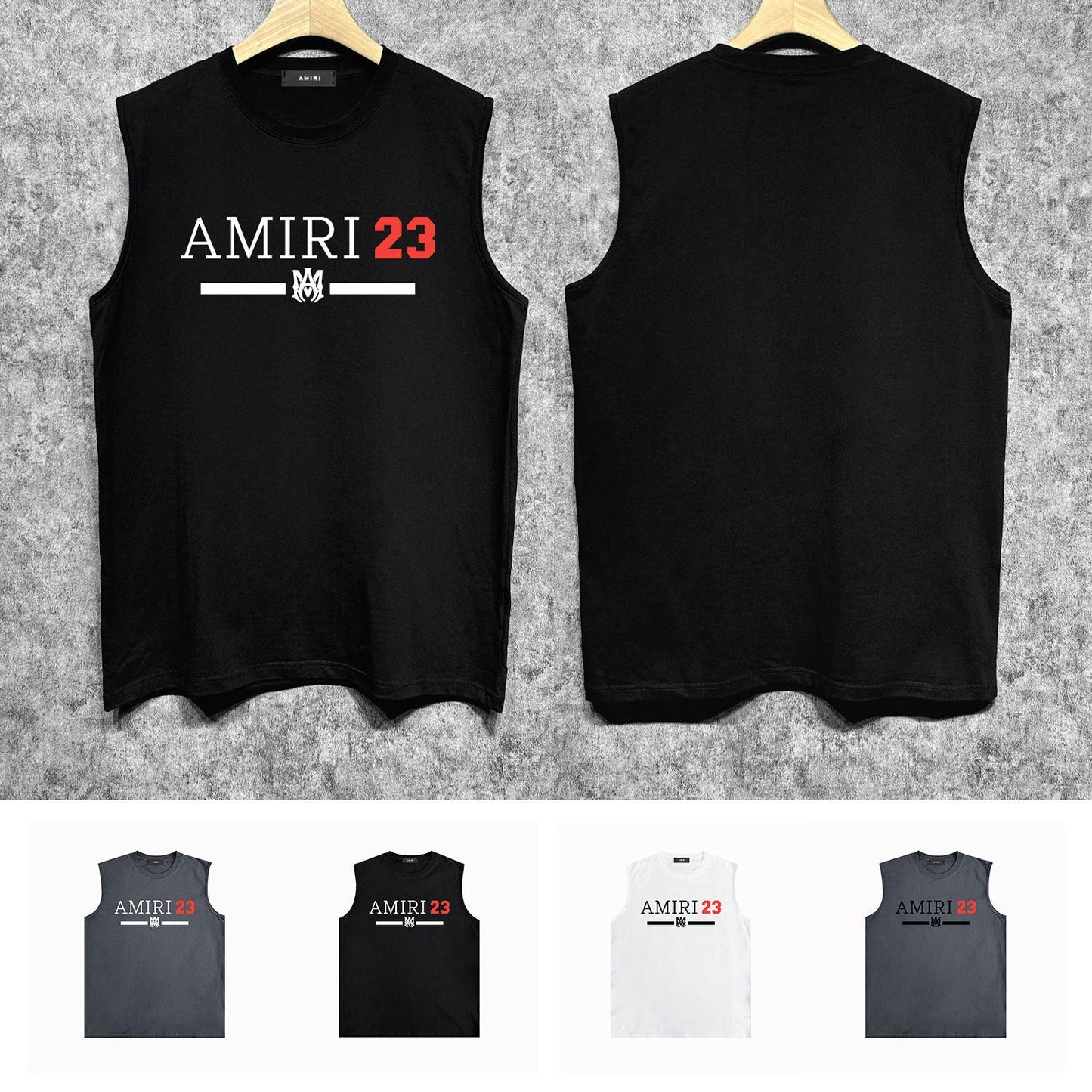 Amiri tank top with vine and man text printing