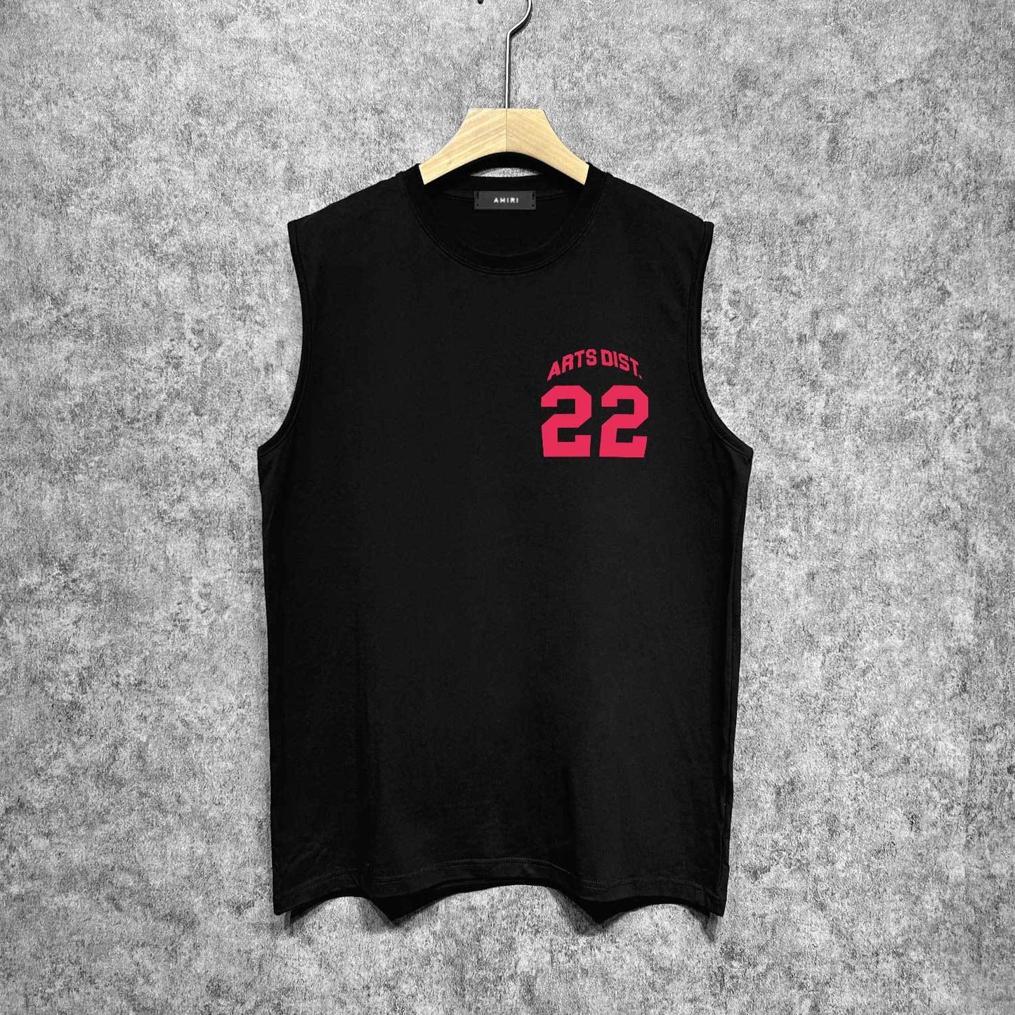 Amiri tank top with red lettered angled print