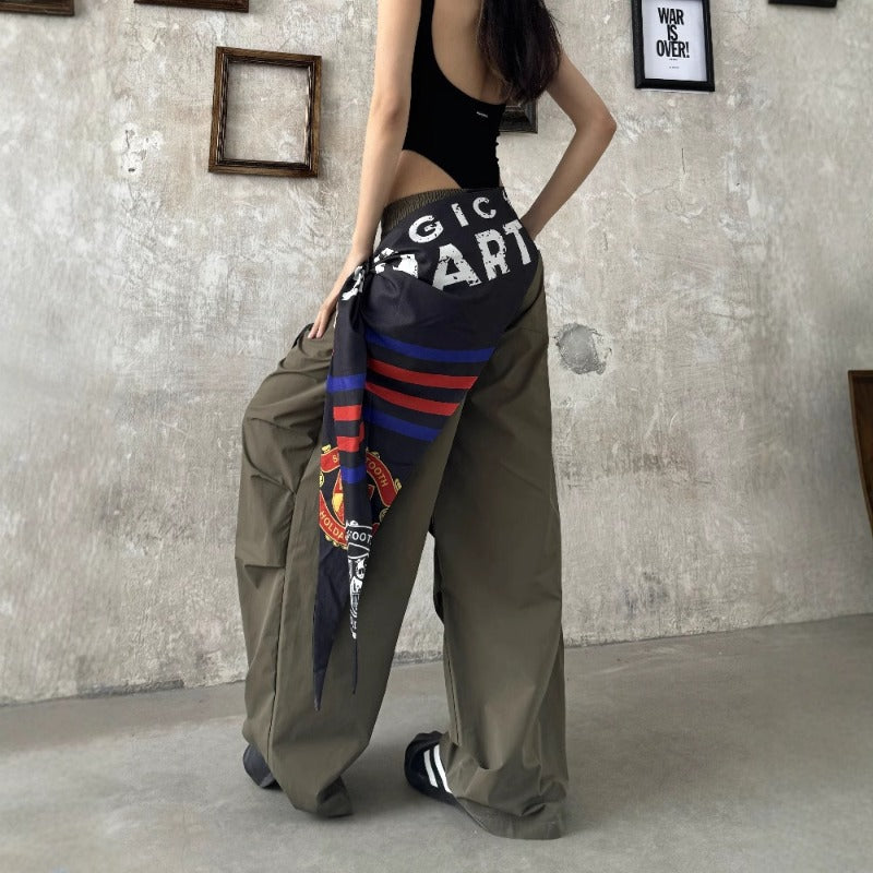 Women casual pants removable fart curtain women loose overalls