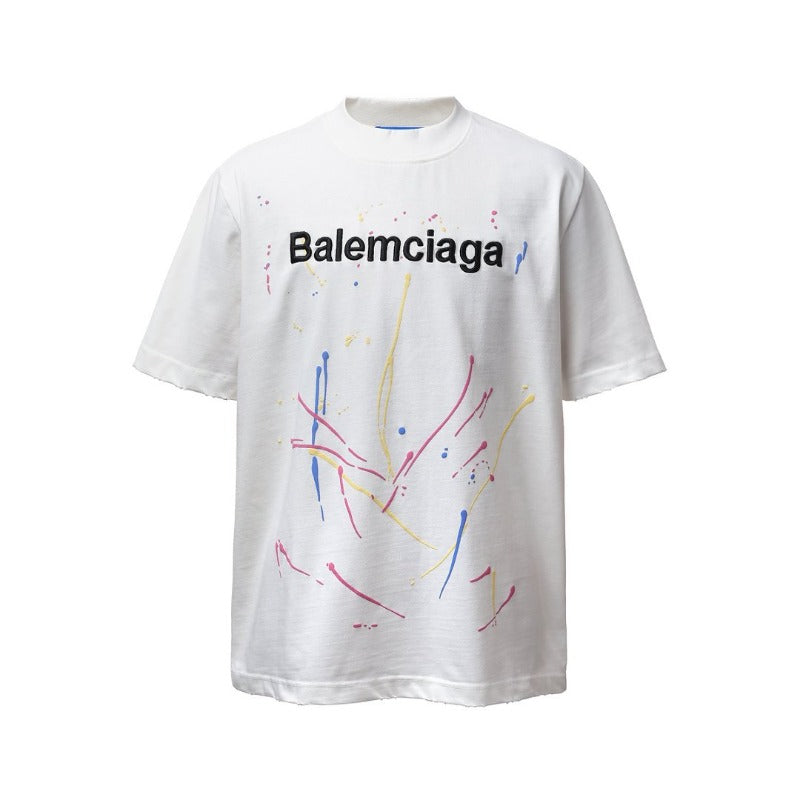 Men's t-shirts: american retro heavyweight double yarn high-quality colorful print design, men's crew neck loose fit short sleeve t-shirt