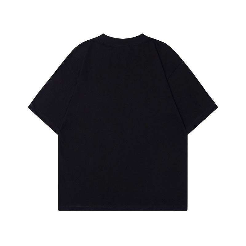 Men's wt american summer unisex streetwear premium retro character design loose fit crew neck short sleeve t-shirt