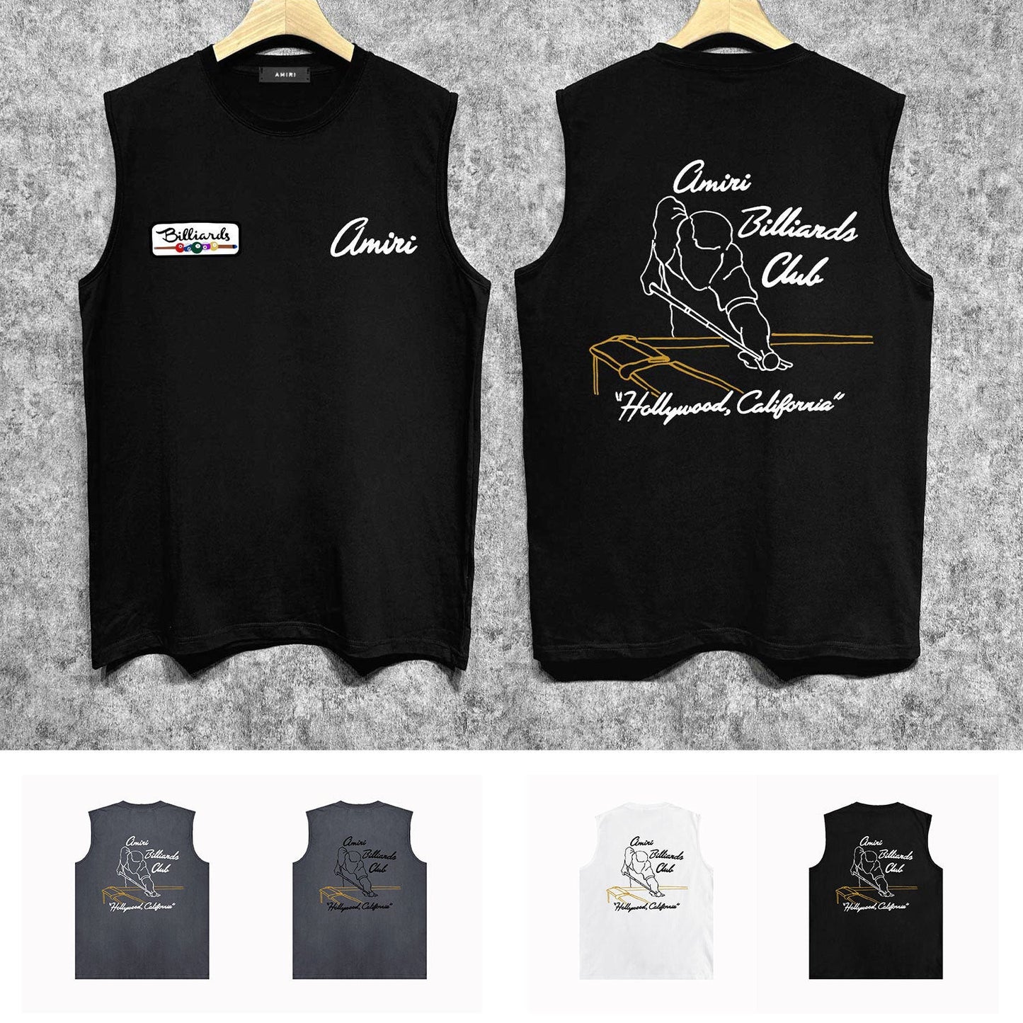 Amiri tank top billiards sketch printing