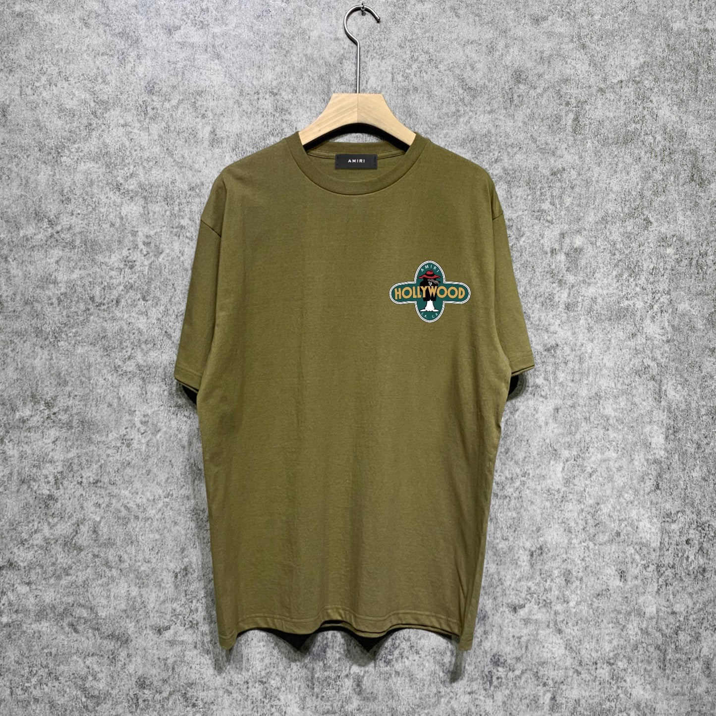 Amiri t shirts gray wolf cross printing short sleeve
