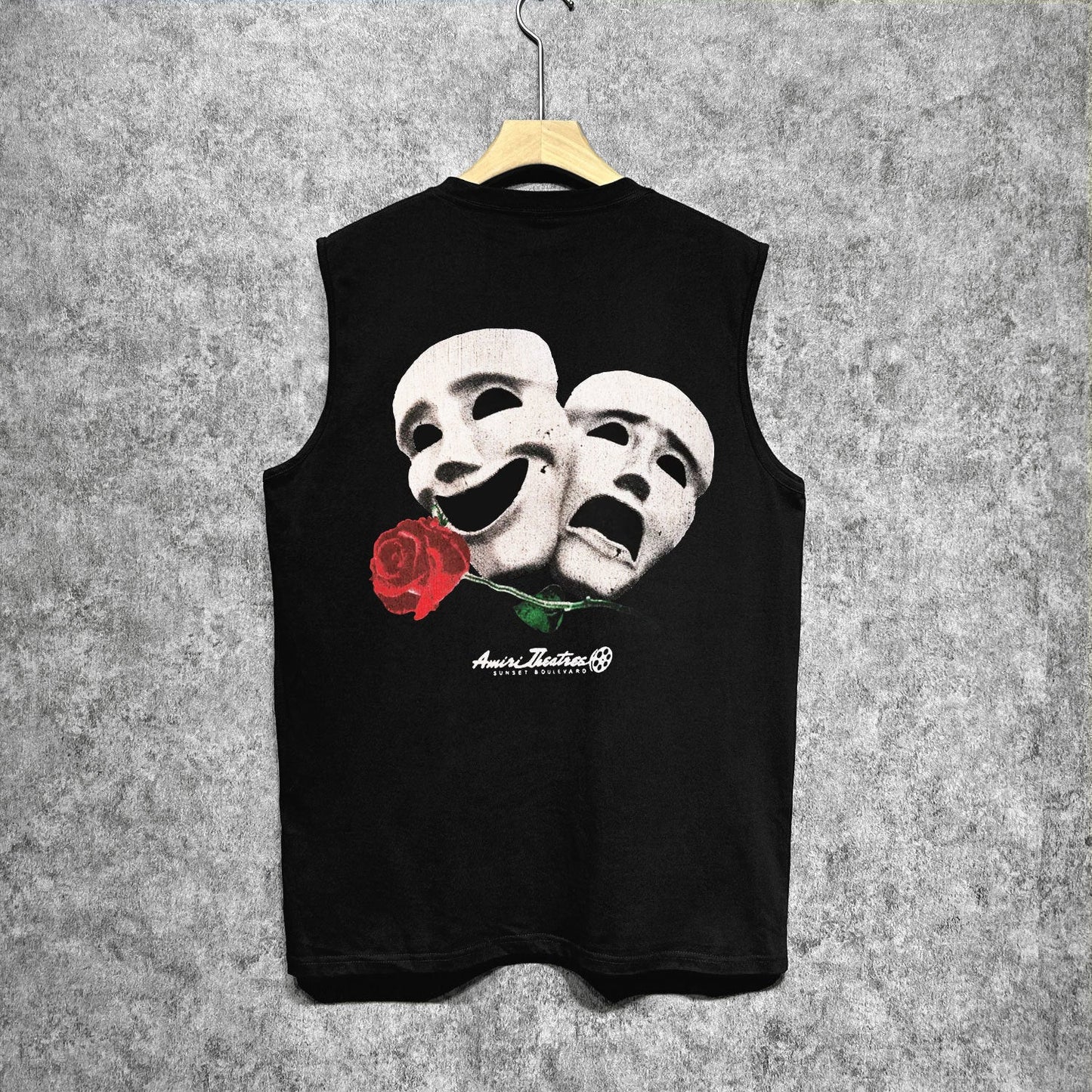 Amiri tank top double-sided rose printing