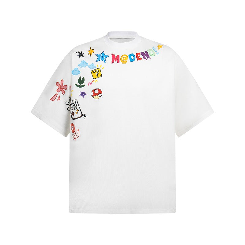 Men's t-shirts: american street style, unisex retro creative color graphic design, men's loose fit premium heavyweight short sleeve tee