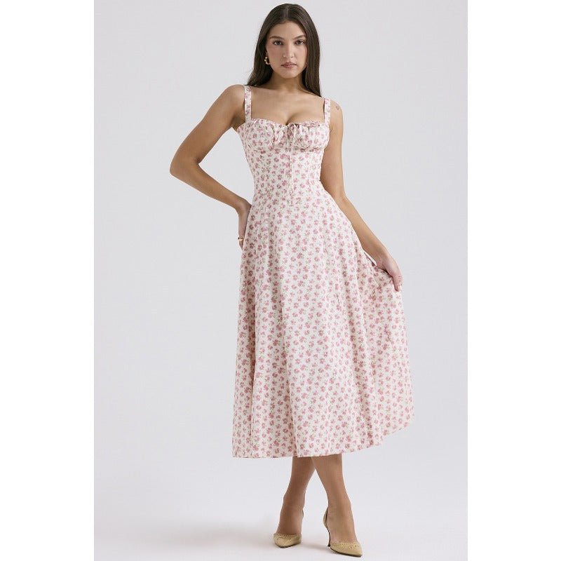 Women's dress: amazon bestseller - summer chic, elegant, high-end, spaghetti strap, soft & feminine style - french-inspired dress for women