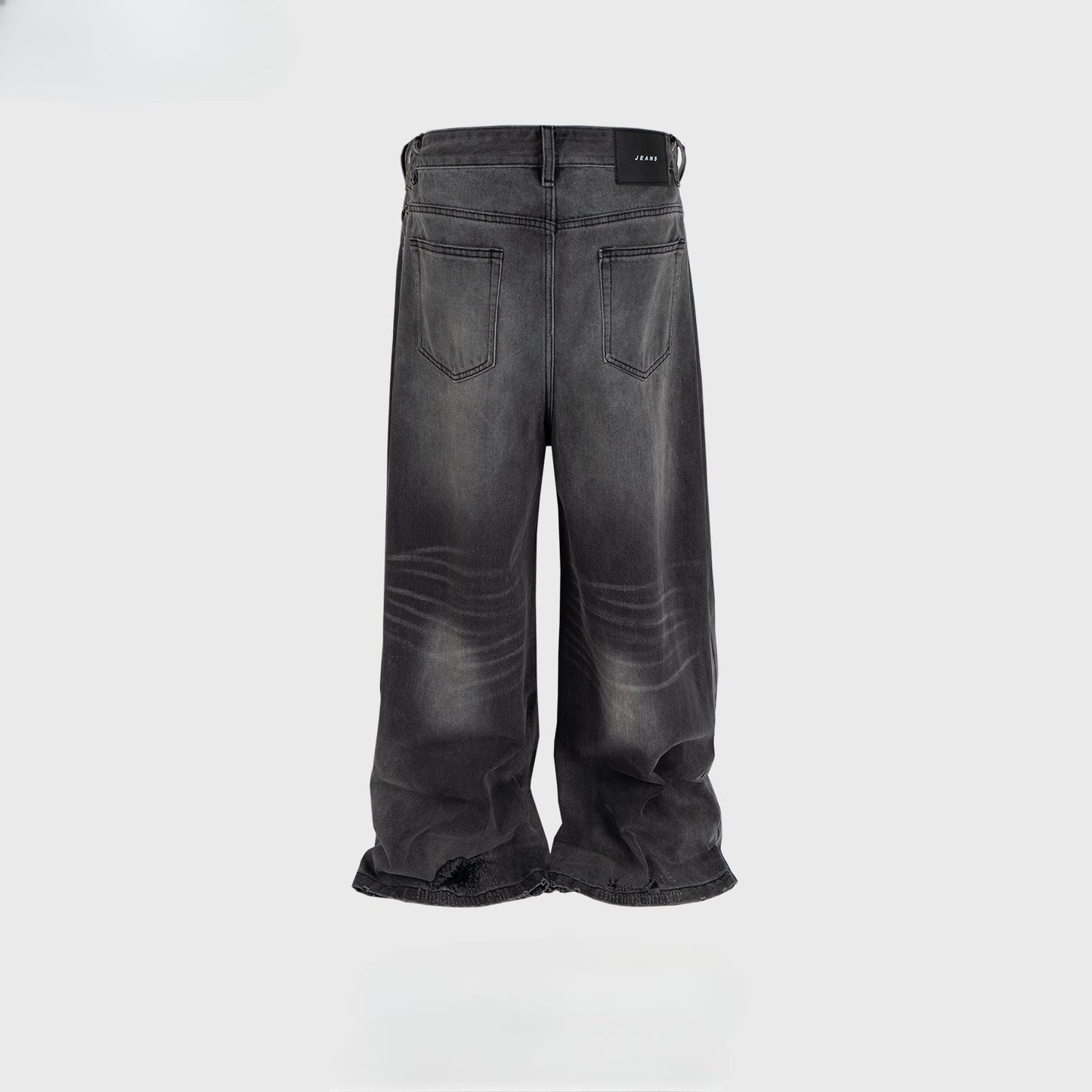 MIJKO Men Vintage Pants MIJKO women's retro washed old jeans breasted design men's and women's trousers