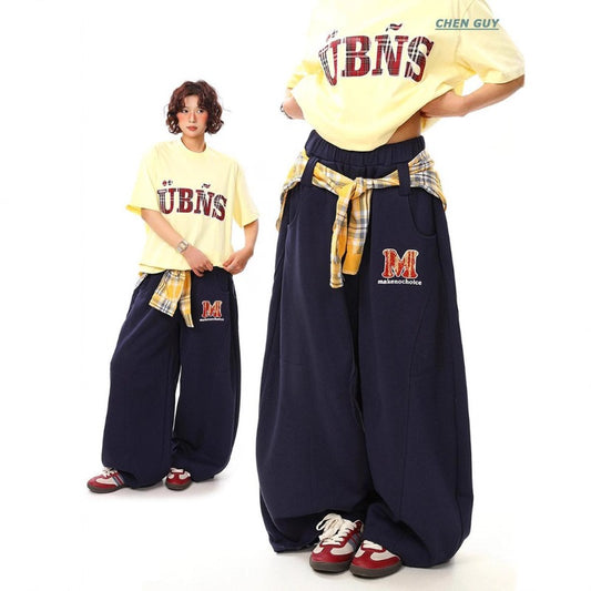 Women casual pants removable fart curtain wide leg women summer