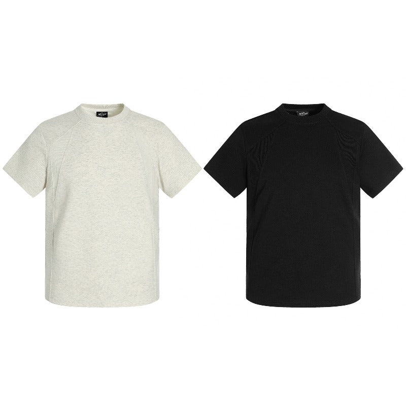 Men t shirts fpure colorneutral deconstructed patchwork design classy men's fitted boxy version space cotton short-sleeved t-shirt