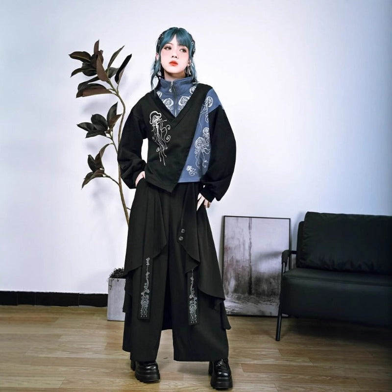 Women casual pant asymmetrical