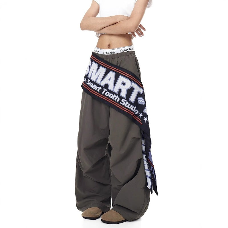 Women casual pants retro self-contained fart curtain women loose