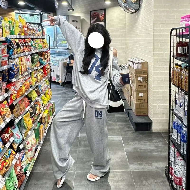 Women casual pants retro autumn winterhigh waist