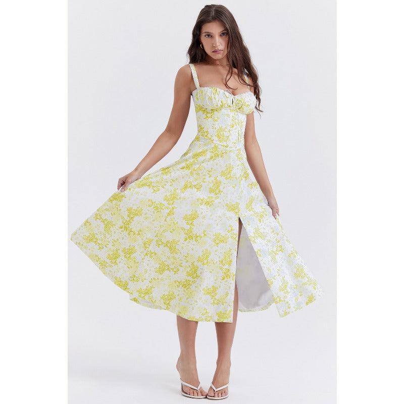 Women's dress: amazon bestseller - summer chic, elegant, high-end, spaghetti strap, soft & feminine style - french-inspired dress for women