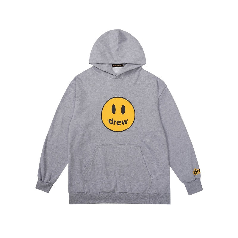 Drew house hoodie - autumn/winter d@ew classic smiley face letter print hooded sweatshirt (available in fleece and terry loop)