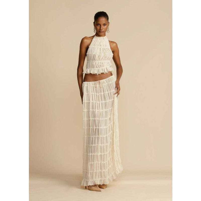 Women's dress: spring/summer european and american fashion sexy backless halter tie-up lace vest long dress set