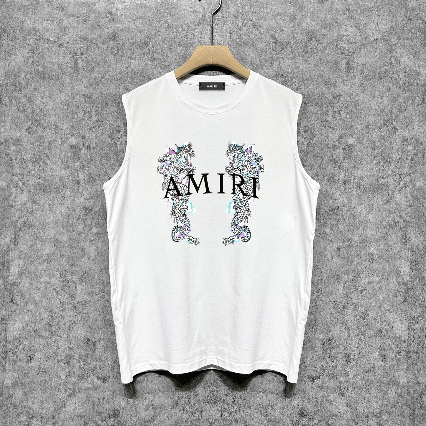 Amiri tank top double dragon print