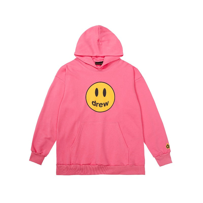 Drew house hoodie - autumn/winter d@ew classic smiley face letter print hooded sweatshirt (available in fleece and terry loop)