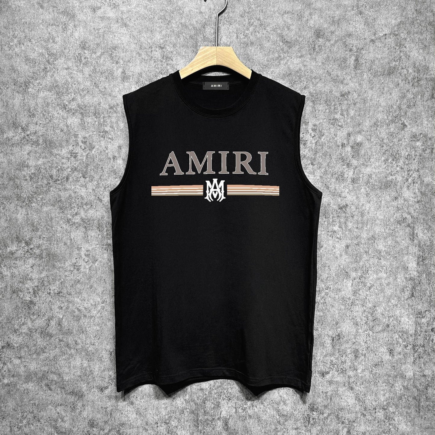 Amiri tank top colorfulletter horizontal stripprinting