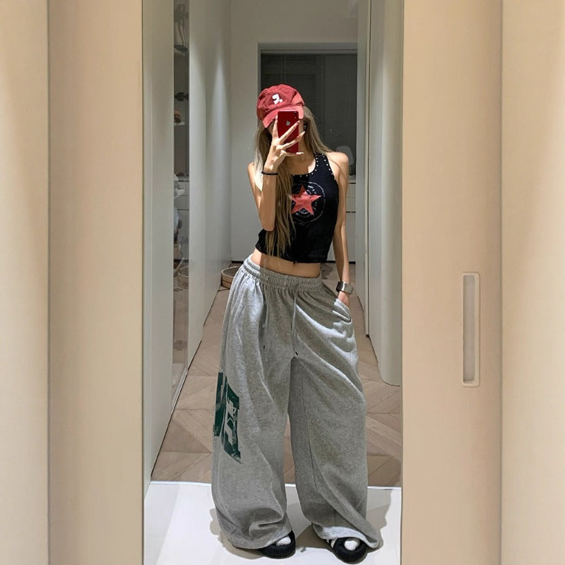 Women casual pants retro loose women trousers