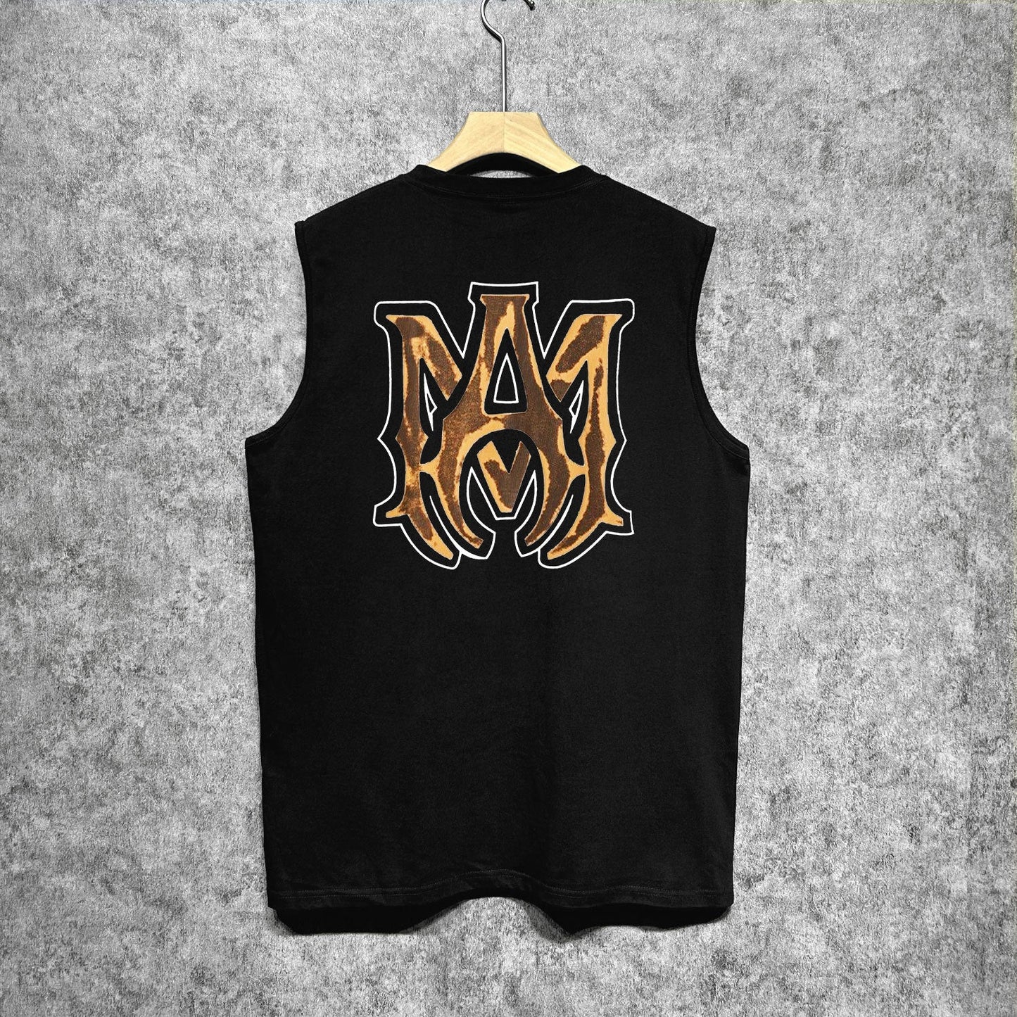 Amiri tank top splashed paint skeleton printing