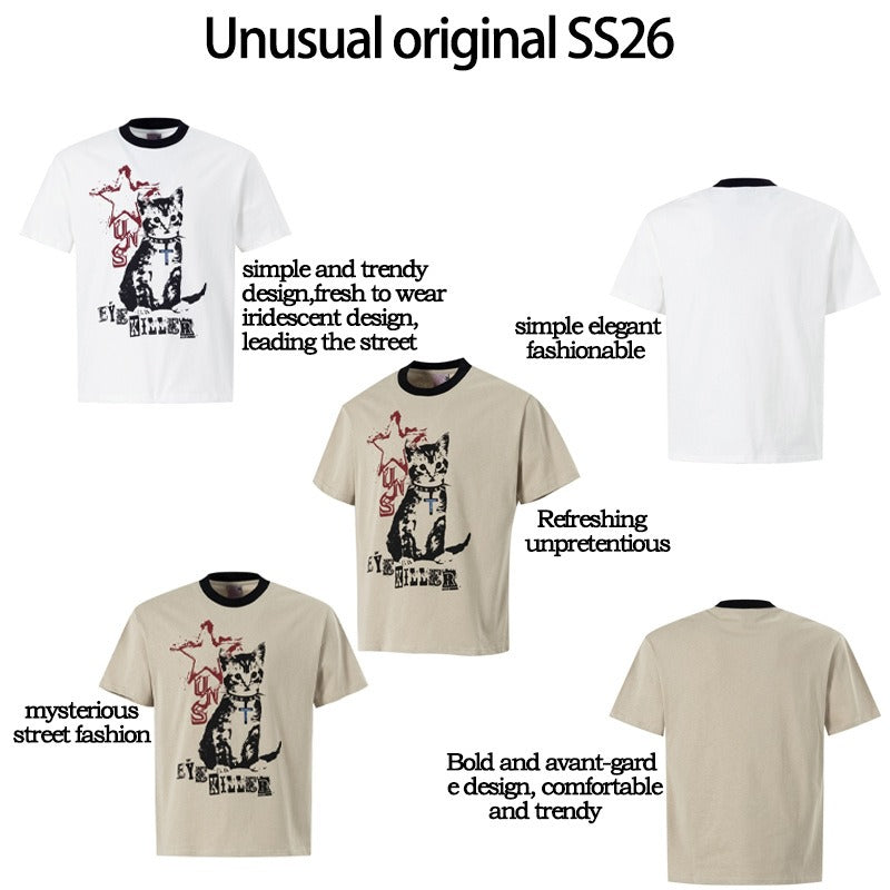 Men's t-shirts - american street style summer streetwear trendy fun graphic design premium slim fit short sleeve t-shirt