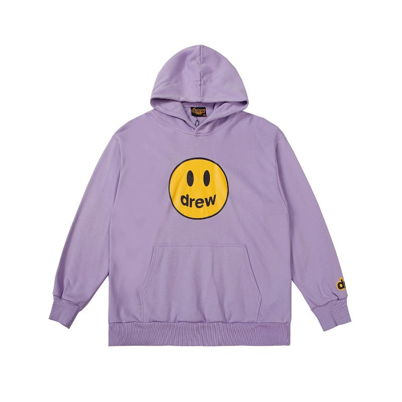 Drew house hoodie - autumn/winter d@ew classic smiley face letter print hooded sweatshirt (available in fleece and terry loop)
