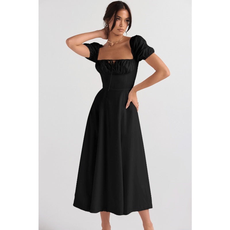 Women's dress: amazon bestseller - summer chic, elegant, high-end, spaghetti strap, soft & feminine style - french-inspired dress for women